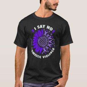 Against Domestic Violence Sunflower purple ribbon T-Shirt