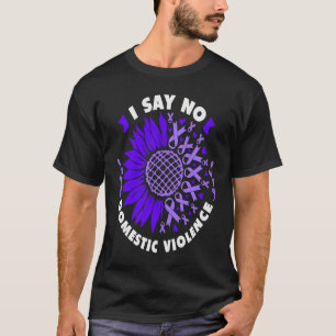 Against Domestic Violence Sunflower purple ribbon T-Shirt