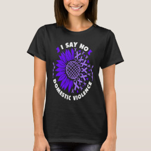 Against Domestic Violence Sunflower purple ribbon T-Shirt
