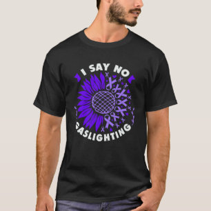 Against gaslighting Sunflower purple ribbon T-Shirt