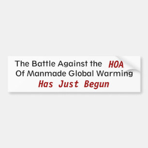 Against Manmade Gobal Warming - Customized Bumper Sticker