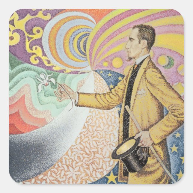 Against the Enamel of a Background Rhythmic Square Sticker (Front)