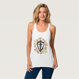 Against the Enemy Women's Floral Shield Tank Top