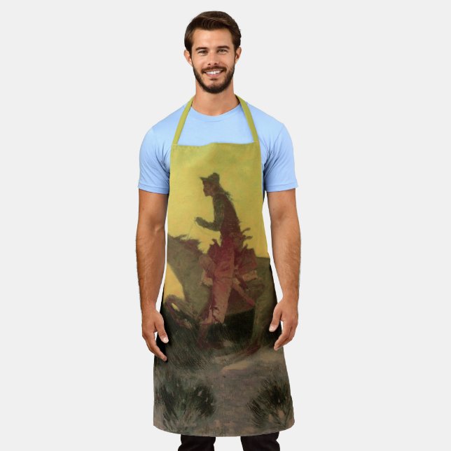 Against the Sunset by Remington, Vintage Cowboys Apron (Worn)