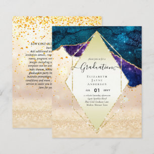 Agaite Glitter GRADUATION Party Invites Glam CHIC