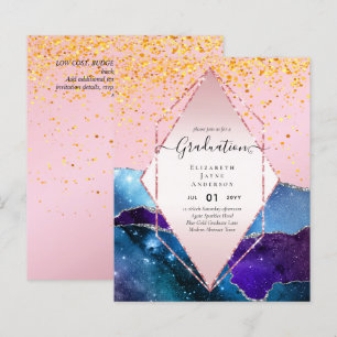 Agaite Glitter GRADUATION Party Invites Glam CHIC