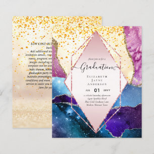 Agaite Glitter GRADUATION Party Invites Glam CHIC