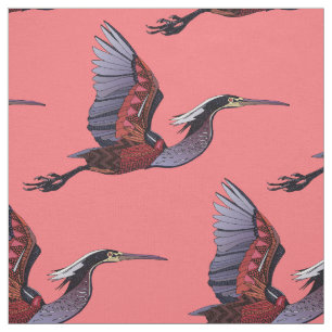 Agami heron watermelon fabric
