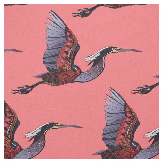 Agami heron watermelon fabric (Swatch)