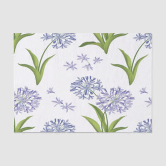 agapanthus African lily flowers seamless pattern Tissue Paper