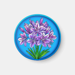 Agapanthus Bloom 🌸✨ Bold Blue Floral Elegance Magnet