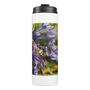 Agapanthus flower and bee thermal tumbler