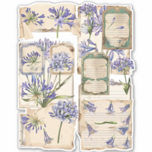 Agapanthus flower Fussy Cut Ephemera 2
