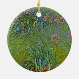 Agapanthus Flowers (by Claude Monet) Ceramic Tree Decoration
