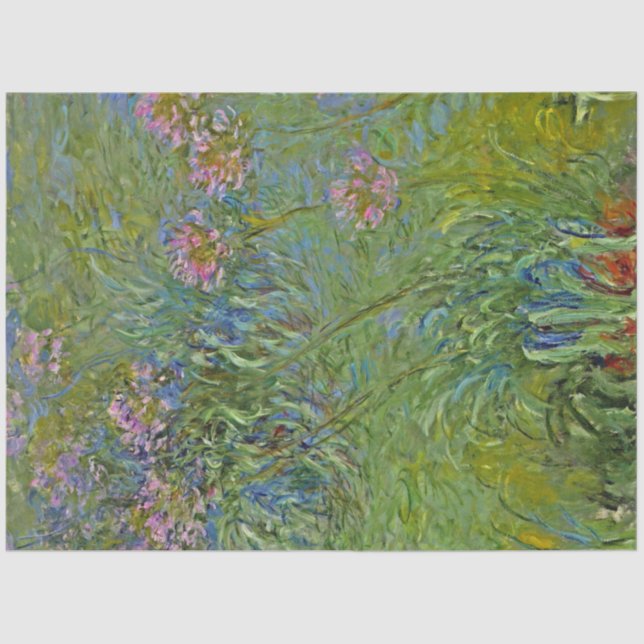 Agapanthus Flowers (by Claude Monet) Tissue Paper (Front)