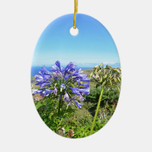 Agapanthus in the Azores Ceramic Tree Decoration