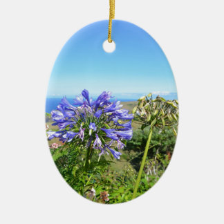 Agapanthus in the Azores Ceramic Tree Decoration