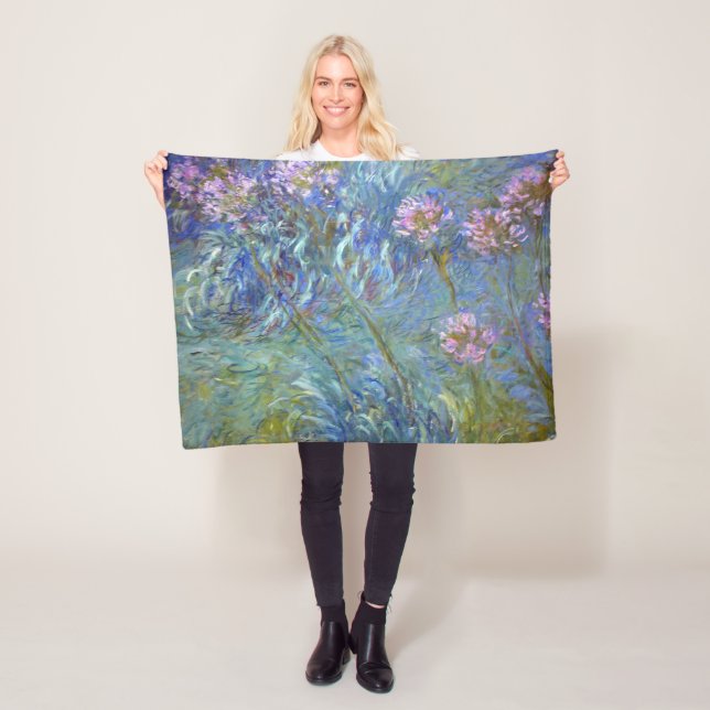 Agapanthus, Monet Fleece Blanket (In Situ)