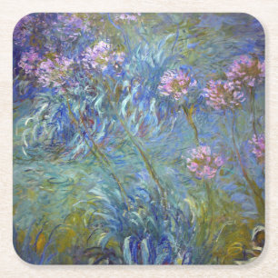 Agapanthus, Monet Square Paper Coaster