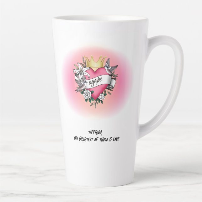Agape Love Tattoo Graffiti Latte Mug (Right)