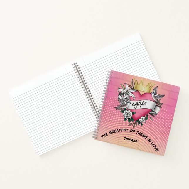 Agape Love Tattoo Graffiti  Notebook (Inside)