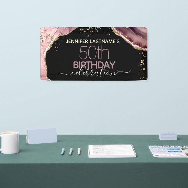 Agate 50th Birthday Budget Party Banner (Tradeshow)