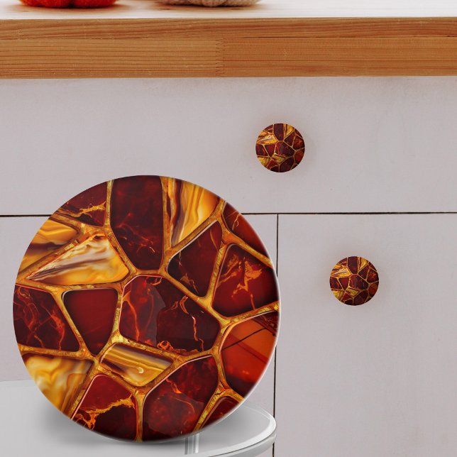 Agate and Carnelian stones mosaic Ceramic Knob (Creator Uploaded)