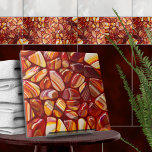 Agate and Carnelian stones mosaic Tile<br><div class="desc">This gorgeous tile is part of my "I see red" collection of tiles featuring shades of red and orange in different textures - watercolor, marble, agate, carnelian, citrine. Use it to create stunning look in the bathroom or shower - accent tile mosaic behind the mixer or bathtub for example, or...</div>