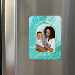 Agate Arched Photo Mother's Day Magnet<br><div class="desc">Custom printed Mother's Day magnet personalised with your photo and text. This fun modern design features a bright teal agate background with arch photo frame. Use the design tools to add more photos, edit the text with your own special message and customise the fonts and colours to create your own...</div>