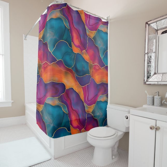 Agate Art Shower Curtain (In Situ)