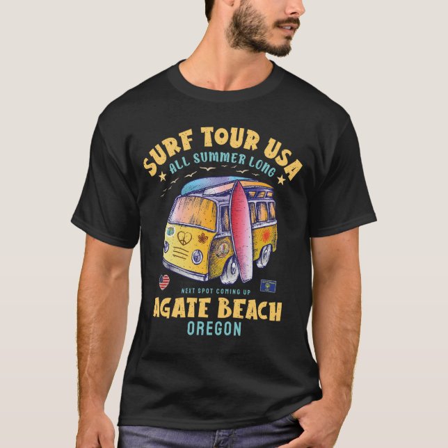 Agate Beach Oregon Surf Tour USA Surfing T-Shirt (Front)