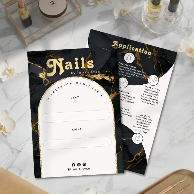 Agate Black Gold Marble Arch Manicure Display Card (Agate Black Gold Marble Arch Manicure Display Card)