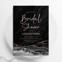 Agate Black Rose Gold Bridal Shower