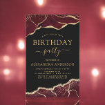 Agate Burgundy Birthday Party Any Age Invitation<br><div class="desc">Budget Agate Geode Black,  Burgundy and Gold Foil Birthday Party Invitations - includes modern beautiful and elegant script for the special Any Age 13th,  15th,  16th,  18th,  21st,  30th,  40th,  50th,  60th,  70th,  80th,  90th or 100th Birthday Celebration.</div>