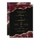 Agate Burgundy Gold Black Modern Wedding