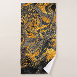 Agate Crystal. Futuristic Modern Suminagashi. Swir Bath Towel