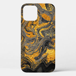 Agate Crystal. Futuristic Modern Suminagashi. Swir iPhone 12 Case