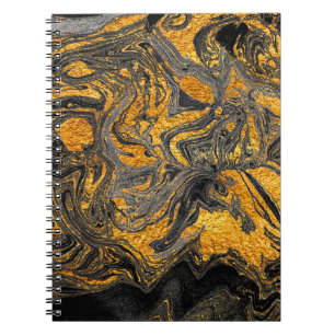 Agate Crystal. Futuristic Modern Suminagashi. Swir Notebook