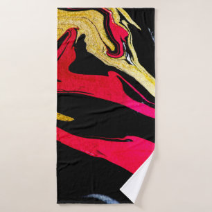Agate Crystal. Golden swirl, artistic design. The  Bath Towel