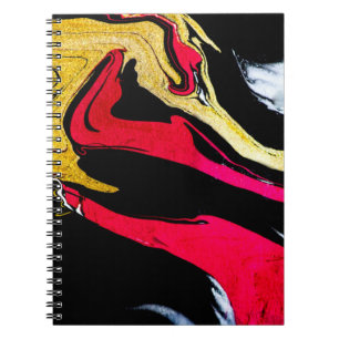 Agate Crystal. Golden swirl, artistic design. The  Notebook