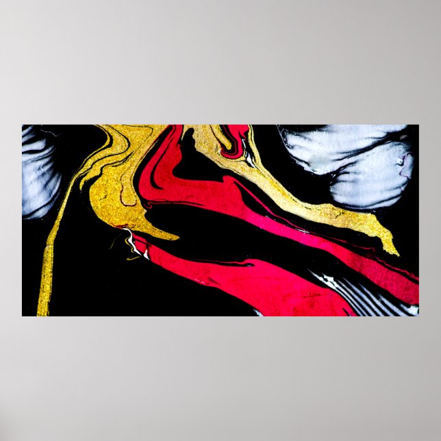 Agate Crystal. Golden swirl, artistic design. The  Poster (Front)