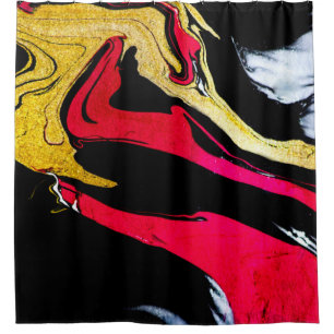 Agate Crystal. Golden swirl, artistic design. The Shower Curtain