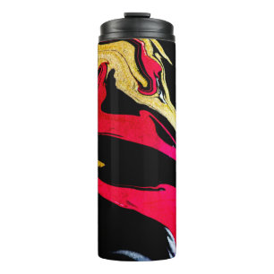 Agate Crystal. Golden swirl, artistic design. The Thermal Tumbler