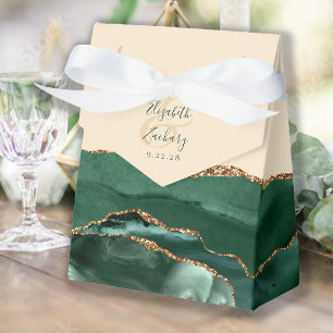 Agate Emerald Green Gold Champagne Beige Favour Box