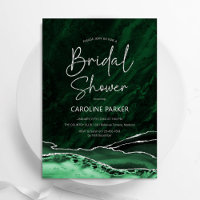 Agate Emerald Green Silver Bridal Shower