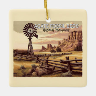 Agate Fossil Beds National Monument Christmas Ceramic Ornament