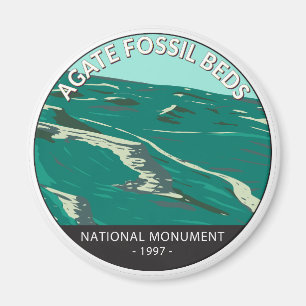 Agate Fossil Beds National Monument Nebraska Retro Magnet