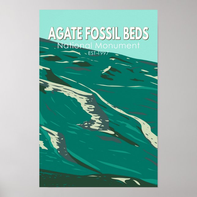 Agate Fossil Beds National Monument Vintage Poster (Front)