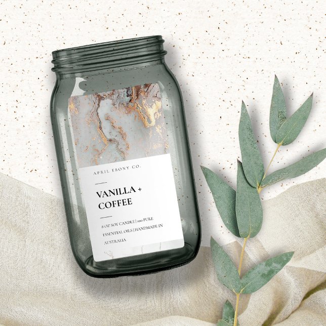 AGATE GEODE DUSKY GREY COPPER GOLD CANDLE LABEL (Creator Uploaded)