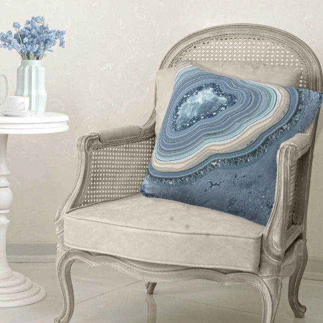 Agate Geode Glitter Dusty Blue ID647 Cushion (Creator Uploaded)